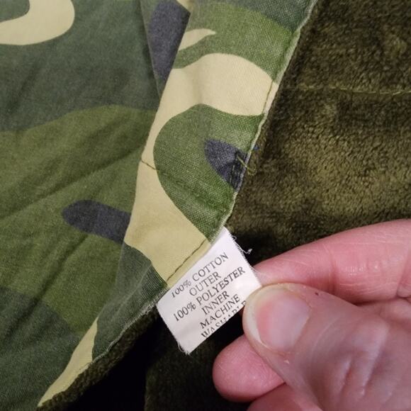 Car Seat Cover Canopy Green Camoflage Minky Gently Used 2284 - Picture 5 of 6